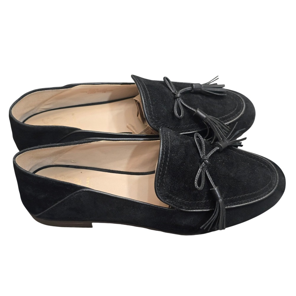 Cole Haan Black Suede Tassel Loafers Size 7.5B Leather Preppy Old Money Classic